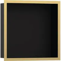 Hansgrohe XtraStoris Individual Wandnische Mattschwarz mit Designrahmen 300/300/100, Polished Gold Optic