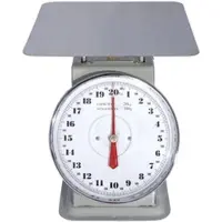 Contacto Küchenwaage grau lackiertes Stahlgehäuse, Wägeplattform aus Edelstahl 18/0, Nutzlast bis 20 kg, skaliert in 100 g-Schritten,