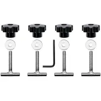 Markenlos 4 Stück T5 Befestigungsschrauben für Rastschiene Multiflexboard Ladungssicherung Edelstahl 50mm passend für Dachboxenzubehör T5 T6
