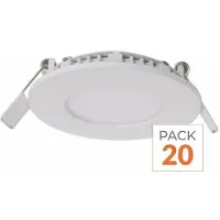 Silamp 20er-Pack – Runder LED-Einbaustrahler, WEISS, 12 W – Neutralweiß 4000 K – 5500 K