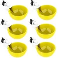 Markenlos 6 Stück automatische Geflügeltränke aus Kunststoff für Hühner, Enten, Tauben und Truthühner (Gelb)