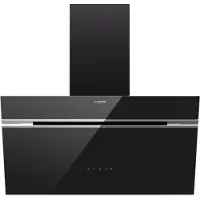 Klarstein Alina Dunstabzugshaube - 70cm Kopffreihaube, 600 m³/h Luftstrom, Touch Control, A , LED-Beleuchtung, Umluft & Abluft, Schwarz
