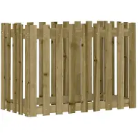 vidaXL Hochbeet Lattenzaun-Design 100x50x70 cm Kiefernholz Imprägniert