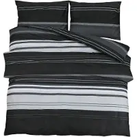 vidaXL Bettwäsche-Set Schwarz und Weiß 225x220 cm Baumwolle
