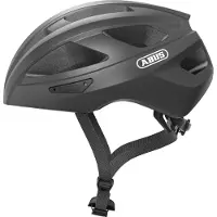 ABUS Rennradhelm Macator - sportiver Fahrradhelm für Einsteiger - auch für Zopfträger/-innen - für Damen und Herren - Titan (Grau Glänzend), Größe M (52-58 cm)