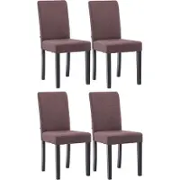 CLP 4er Set Esszimmerstuhl Ina Stoffbezug mit Holzgestell hellgrau Gestell Farbe cappuccino