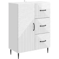 vidaXL Sideboard Hochglanz Weiß 66 x 34,5 x 89,5 cm Holzwerkstoff
