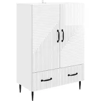 vidaXL Sideboard Hochglanz Weiß 66 x 34,5 x 95 cm Holzwerkstoff