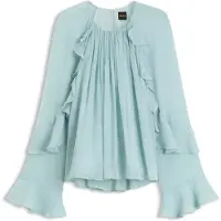 BOSS für Damen. 50573224 Bluse Bradia grün (34), Lässig, Viskose, Langarm