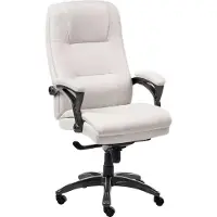 Beliani Chefsessel Hellbeige Leinen Stoff Gepolstert Höhenverstellung Drehbar Neigungsfunktion Ergonomische Form Bürostuhl Bürosessel