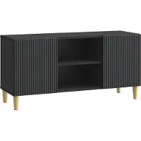 vidaXL TV-Schränk 102 x 34,5 x 50 cm Schwarz Holzwerkstoff