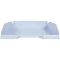 Exacompta Briefablage COMBO MIDI Aquarel, für Dokumente im Format A4+, stapelbar, Etikettenhalter, Kunststoff, pastellblau