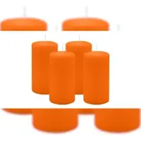 Kopschitz Kerzen 4er Set Stumpenkerzen/Adventskranzkerzen Mandarin Orange Ø 60 x 100 mm
