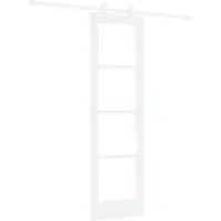 vidaXL Schiebetür ORKDAL Weiß 61 x 198,5 cm Massivholz Kiefer und Glas