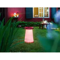Wedo Teleskophocker SITTOGLOW, 3-stufige LED-Funktion, 10-stufig höhenverstellbar, Trageriemen, bis 130 kg, IPX4, B 262 x H 70-420 mm, schwarz