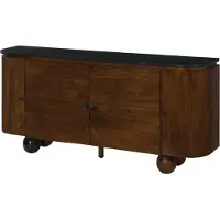 MASSIVMOEBEL24.DE MASSIVMOEBEL24 Sideboard Mango 180x40x80 dunkelbraun lackiert / Marmor schwarz FLORENZ #221