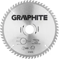 Graphite Widia-Sägescheibe 200 x 30 mm, 60 Zähne, Scheibenstärke 2,2 mm, Zahnstärke 3,2 mm, Reduktionsstücke: 30 x 16 mm, 30 x 20 mm, 30 x 25,4 mm