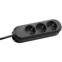 Bachmann SMART Steckdosenleiste 3x Schutzkontakt, geschraubt, schwarz, 5 m