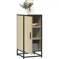 vidaXL Sideboard Sonoma-Eiche 35,5x35x76 cm Holzwerkstoff und Metall
