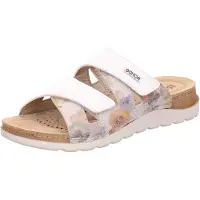 Rohde Damen Pantolette mit Blumendruck und Lederdecksohle Baviera 1302, Größe:40 EU, Farbe:Weiß