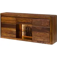 MASSIVMOEBEL24.DE MASSIVMOEBEL24 Sideboard Sheesham 185x40x80 walnuss gewachst TORONTO LUX #202