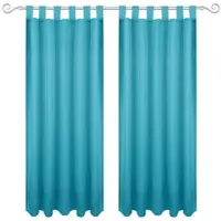 Bestgoodies Dekoschal Ellen Schlaufen Blickdicht 2er Pack 140 cm x 175 cm Türkis