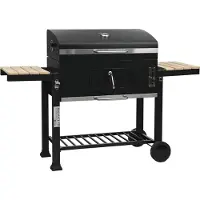 HABITAT ET JARDIN Kohlegrill mit Seitenablagen und verstellbaren Grillrosten "Marquis" - Schwarz
