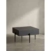 KADIMA DESIGN Couchtisch 64x64x35 cm Steinoptik / Metall Sofatisch Anthrazit Quadratisch, Design Wohnzimmertisch Kaffeetisch Massiv, Tisch Wohnzimmer Modern
