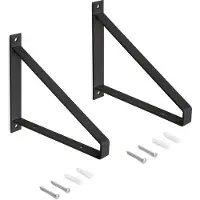 Emuca Satz träger-Set für Regale in Holz Shelf mit dreieckiger Form, Stahl, Schwarz