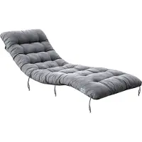 Quick Star Kissen Auflage für Liegestuhl 157x57x10cm Hellgrau – Hochwertige Gartenliege Auflage mit 24kg Schaumfüllung, UV-beständiger Olefin Bezug, formstabil & verschleißfest, Hellgrau, mit Befestigungsgurten