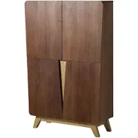 MASSIVMOEBEL24.DE MASSIVMOEBEL24 Highboard Nussbaum-Echtholzfurnier 100x40x145 braun lackiert BUTTERFLY #105