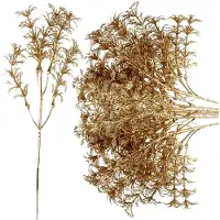 Markenlos 12 Stück Künstliche Weihnachtsblumen in Gold aus Kunststoff für Festliche Blumenarrangements und Kranzdekorationen
