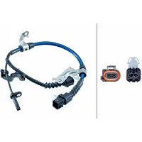 Hella ABS Sensor Raddrehzahl Hinten für HONDA CIVIC X Schrägheck (FC, FK) 6PU 358 251-241