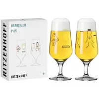 Ritzenhoff & Breker Ritzenhoff AG Ritzenhoff Brauchzeit Pils 013 014 F24, 2er Set, Ritzenhoff Design Team, Pilsglas, Kristallglas, 374 ml, 3471007