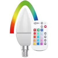 Blulaxa LED-SMD-Lampe, C37, RGB, E14, EEK: F, 5,5 W, 470 lm, 2700 K