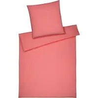 Elegante Halbleinen Bettwäsche Breezee wassermelone 155x220 cm + 80x80 cm