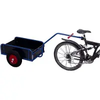 Markenlos Fahrradanhänger mit Bordwand, Traglast: 400 kg, Ladefläche: 1105 x 535 mm, Farbe: RAL 5010 Enzianblau