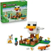 LEGO Minecraft Hühnerfarm 21585, Bauspielzeug für Mädchen und Jungen ab 7 Jahren, Hühnerstall
