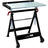 Markenlos Mobiler Schweißklapptisch mit verzinkter Arbeitsplattform (76 x 51 cm), max. Gewichtsbelastung 150 kg, 4-fach höhenverstellbar, beidseitig 90° schwenkbar, Werkzeugleiste, Transportrollen und Handgriff