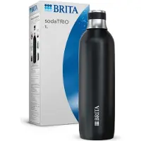 Brita Isolierflasche, SodaTRIO Kompatibel, 1L Kapazität, Edelstahl, Schwarz, Spülmaschinenfest