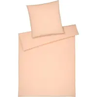 Elegante Halbleinen-Bettwäsche-Garnitur Breezee Farbe Pfirsich Größe 155x220+80x80