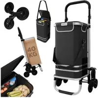 24MOVE Einkaufstrolley ALEGRE 3in1 Trolley faltbarer Einkaufswagen mit Kühlfach, schwarz