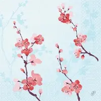 Duni Tissue-Serviette 40 x 40 cm Cherry Breeze Blue 3-lagig, 1250 Stk/Krt (5 x 250 Stk)