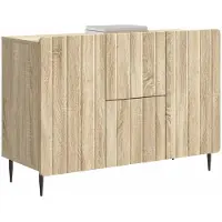 vidaXL Sideboard Sonoma-Eiche 89 x 34,5 x 62 cm Holzwerkstoff