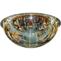 Moravia Halbkugelspiegel für den Innenbereich, Blickwinkel 360 Grad, aus Acrylglas, Spiegeldurchm. 900 mm, max. Beobachterabstand 5 m