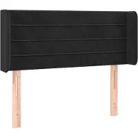 Syfax Kopfteil mit Ohren Schwarz 83x16x78/88 cm Samt