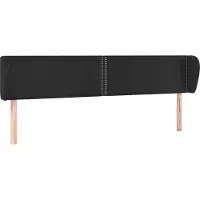 Syfax Kopfteil mit Ohren Schwarz 203x23x78/88 cm Kunstleder