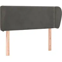 Syfax Kopfteil mit Ohren Dunkelgrau 93x23x78/88 cm Samt