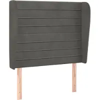 Syfax Kopfteil mit Ohren Dunkelgrau 103x23x118/128 cm Samt