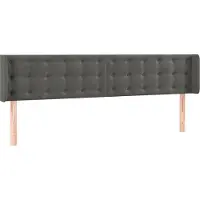 Syfax Kopfteil mit Ohren Dunkelgrau 183x16x78/88 cm Samt